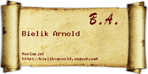 Bielik Arnold névjegykártya