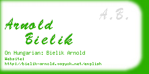 arnold bielik business card